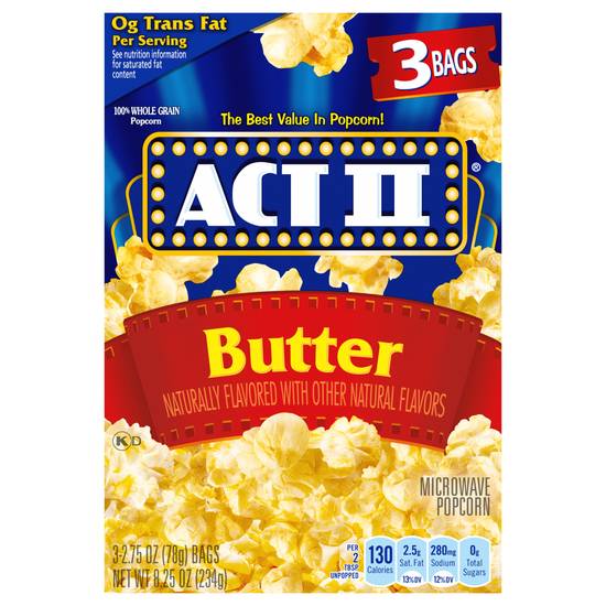 Act Ii Butter Microwave Popcorn (3 ct)