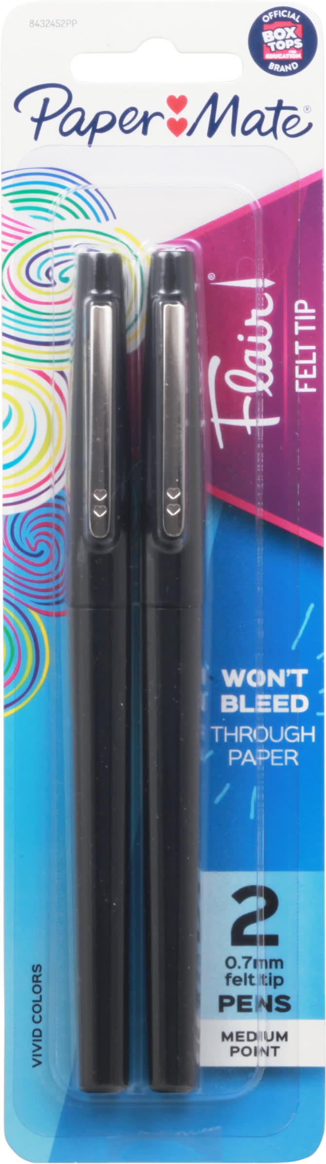 Paper Mate Flair Felt Tip Pens 0.7 mm Medium Point Black Ink (1.6 oz)