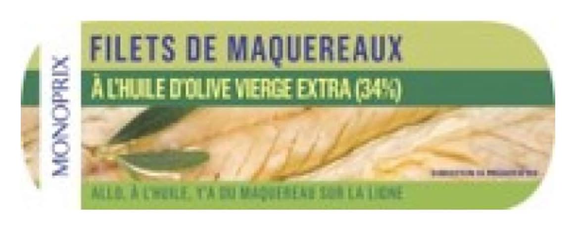 Monoprix - Filets de maquereaux à l'huile d'olive (85g)