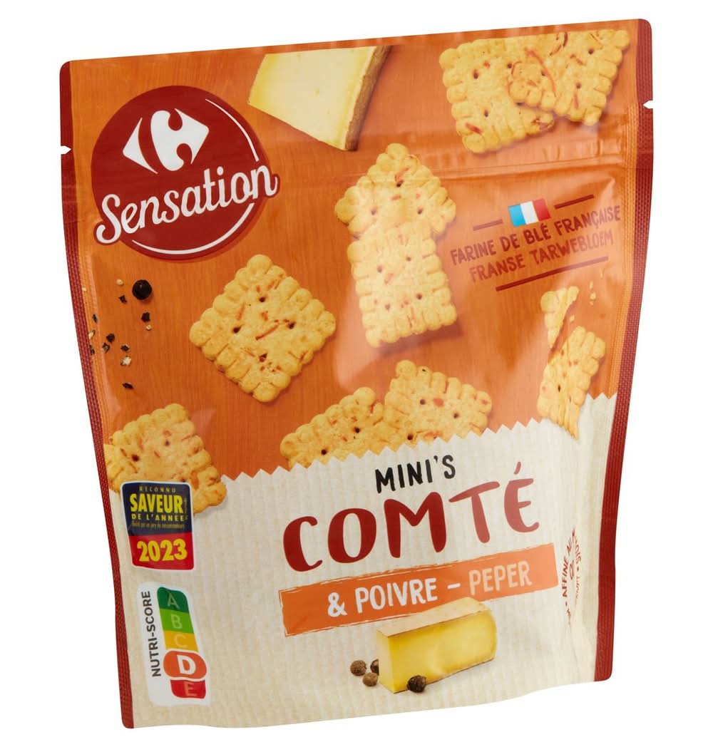 Carrefour Sensation Biscuits Mini''s Comté & Poivre 100 g
