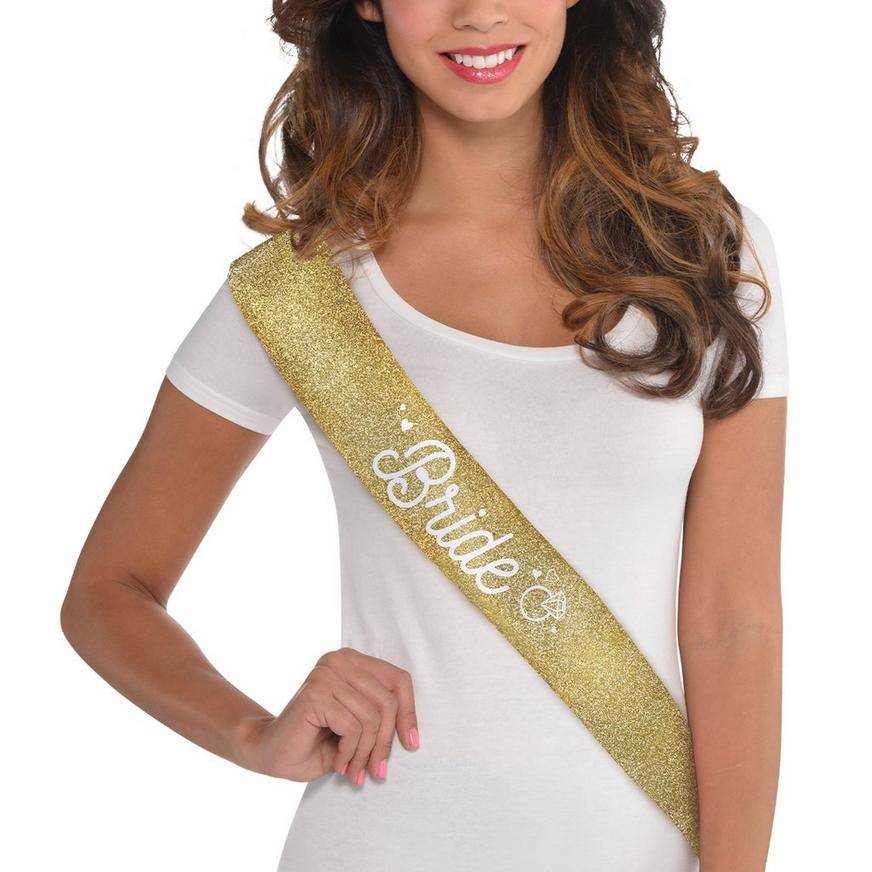 Party City Bride Sash (female/30 in/gold)