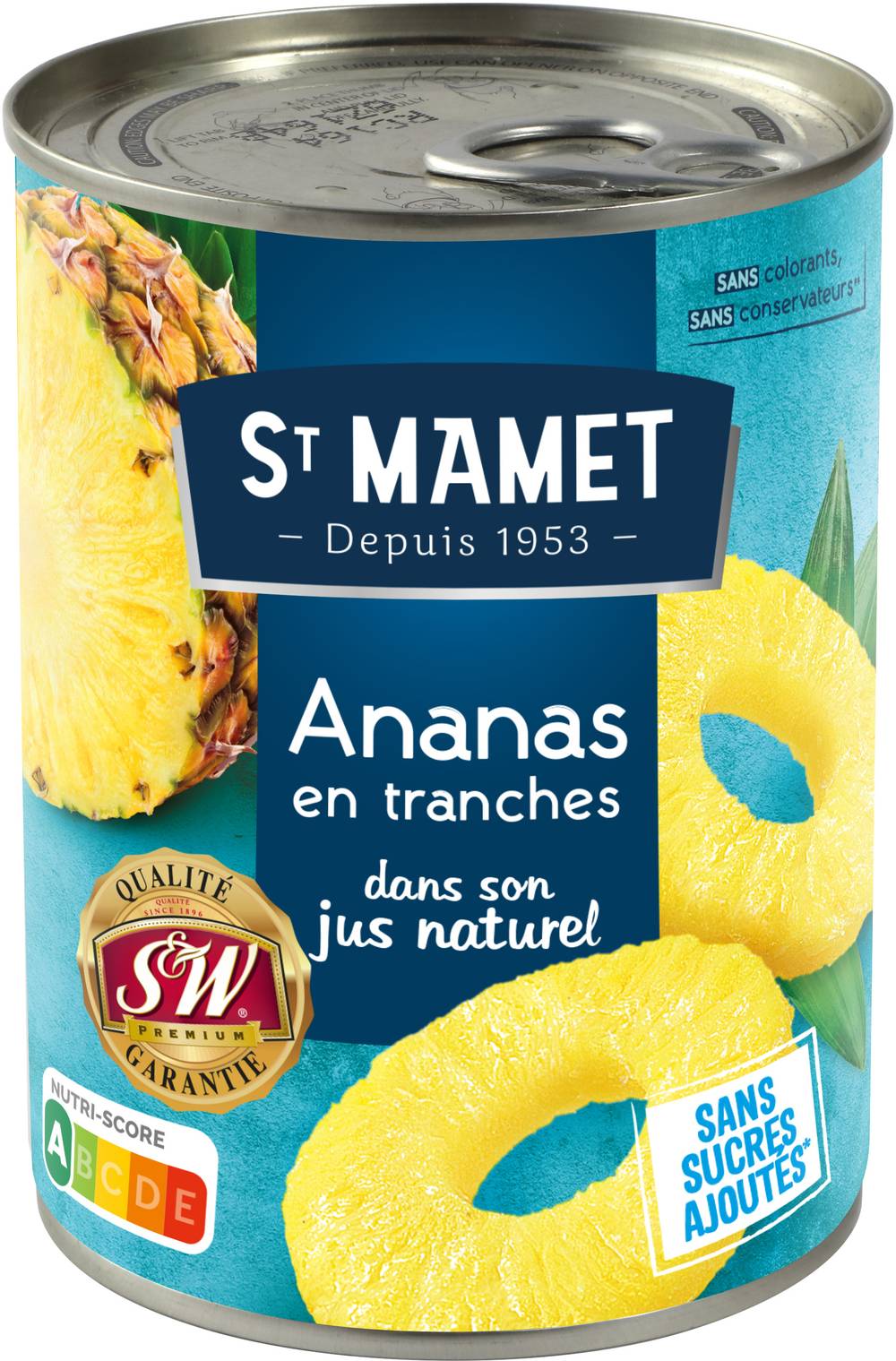 St Mamet - Ananas tranches au jus sans sucres ajoutés