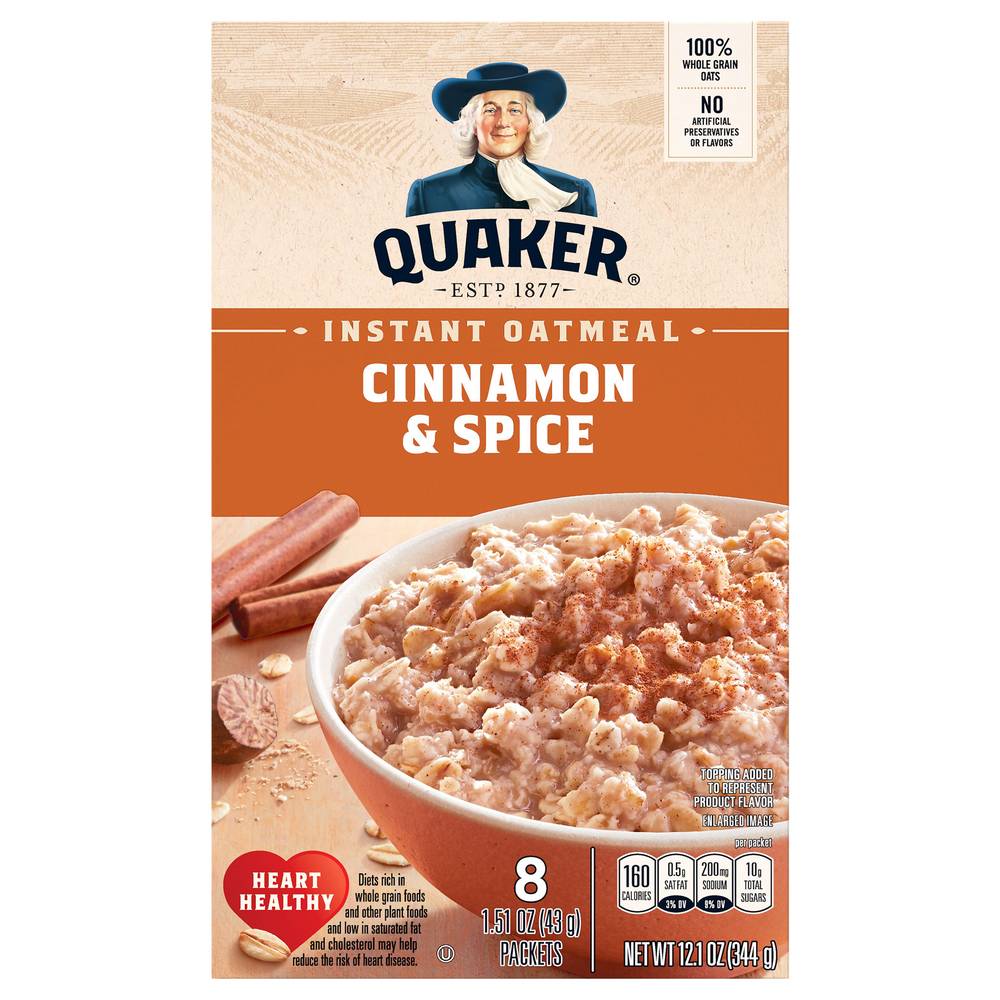 Quaker Cinnamon & Spice Instant Oatmeal (12.1 oz)