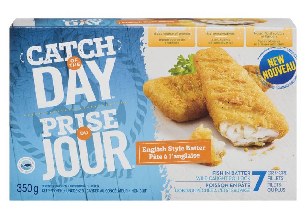 Catch of the Day Fish in Batter Wild Caught Pollock, English Style Batter (350 g)