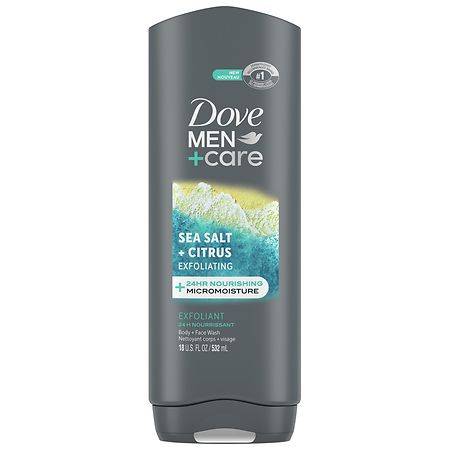 Dove Men+Care Body and Face Wash, Exfoliating - 18.0 fl oz