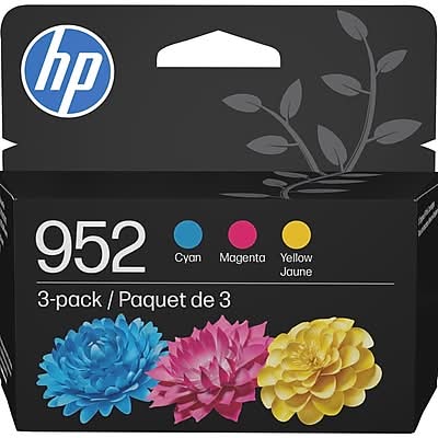 HP 952 Cyan/Magenta/Yellow Standard Ink 3/Pack Works with OfficeJet 8702, Pro 7720, 7740, 8210, 8710, 8720, 8730, 8740 (N9K27AN)