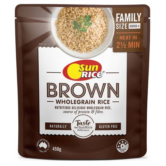 Sunrice Family Size Microwavable Brown Rice 450g