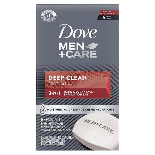 Dove Men+Care Body Soap and Face Bar Deep Clean - 3.75 oz x 6 pack