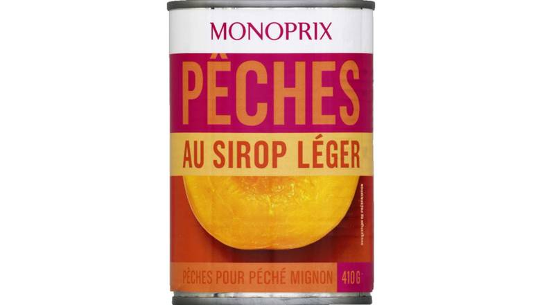 Monoprix Pêches au sirop léger La boîte de 235 g net égoutté