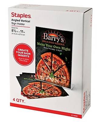 Staples Clear Plastic Sign Holder (4 ct)