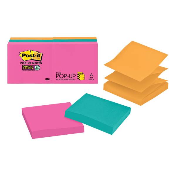 Post-It Super Sticky Assorted Colors Pop-Up Notes