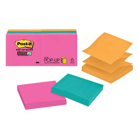 Post-It Super Sticky Assorted Colors Pop-Up Notes