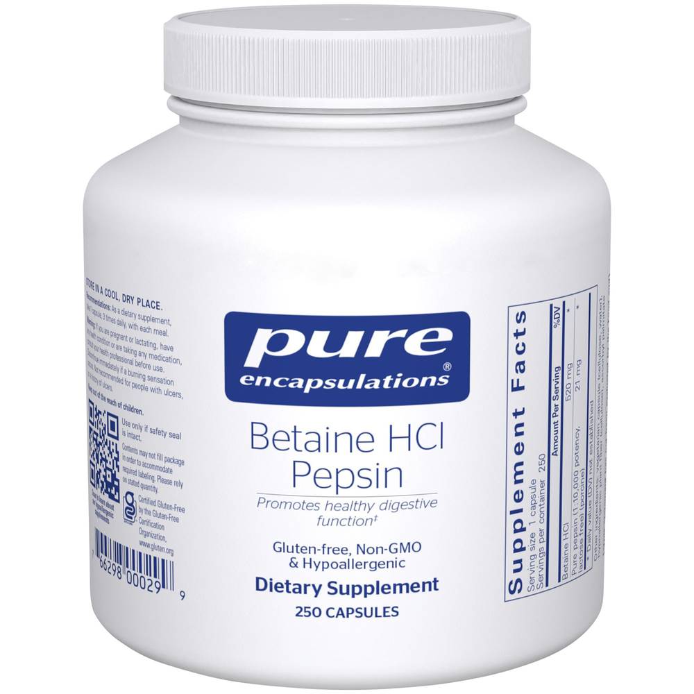 Pure Encapsulations Betaine Hcl Pepsin Capsules