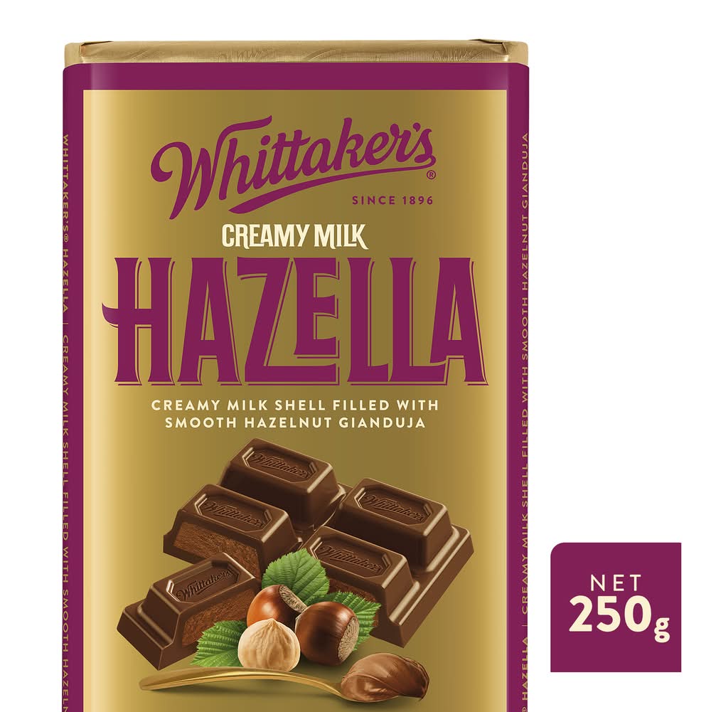 Whittaker's Hazella Chocolate Block, Creamy Milk (250g)