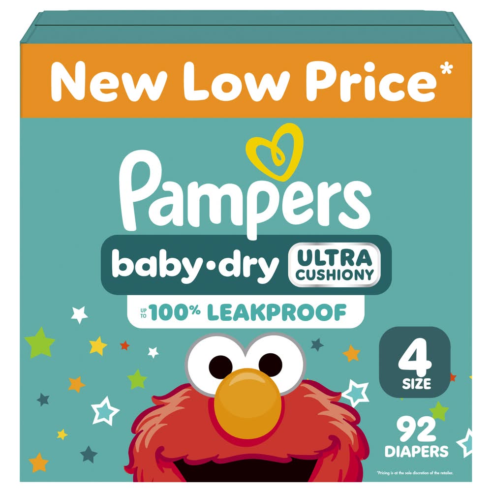 Pampers Baby Dry Ultra Cushiony Diapers, Stage 4 (92 ct)
