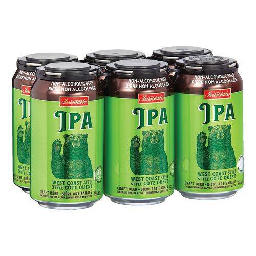 Irresistibles ipa côte ouest non alcoolisée 0.5% (460 g) - ipa west coast style craft beer (6 x 355 ml)