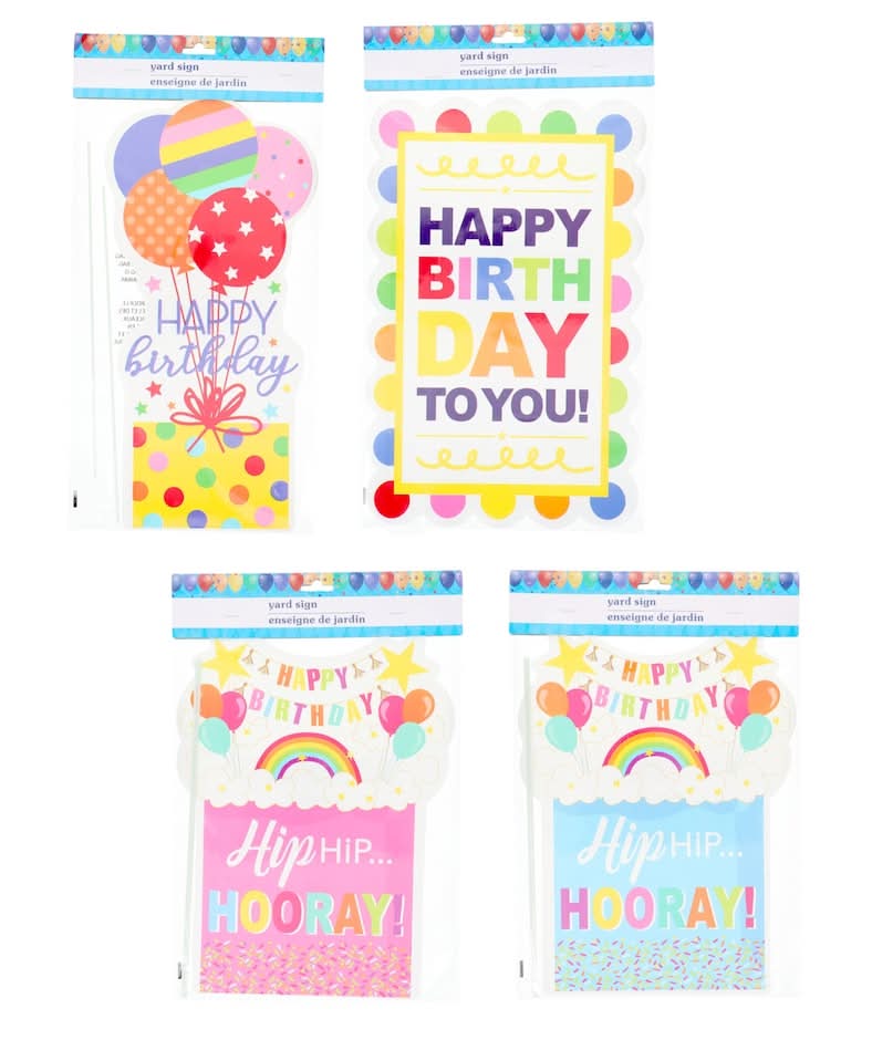 Happy Birthday Yard Sign Decoration, Assorted Styles, 1-ct.