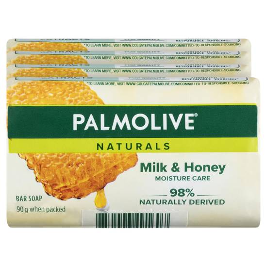 Palmolive Naturals Replenishing Milk & Honey Bar Soap (4 Pack)