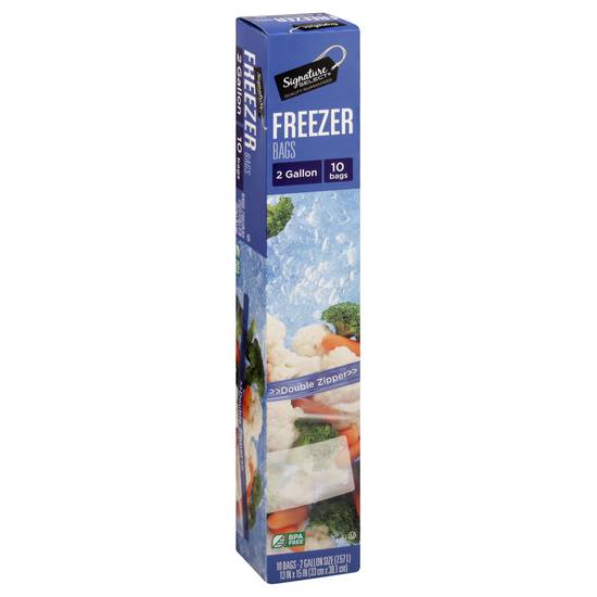 Signature Selects Bags Freezer Extra Large Double Zipper