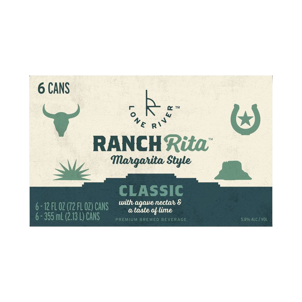 Lone River Ranch Rita Premium Style Margarita Cocktail (6 x 12 fl oz)