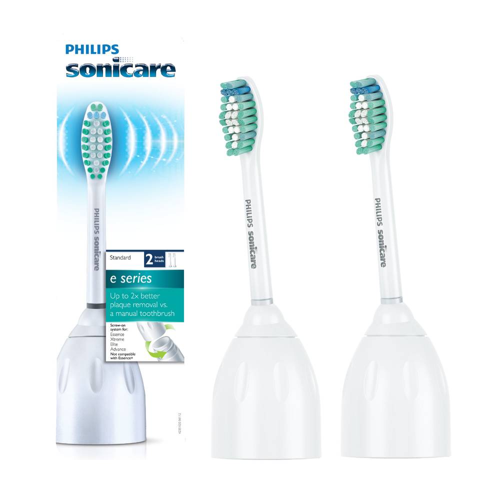 Philips Sonicare E-Series Electric Toothbrush Replacement Brush Heads, White, 2CT