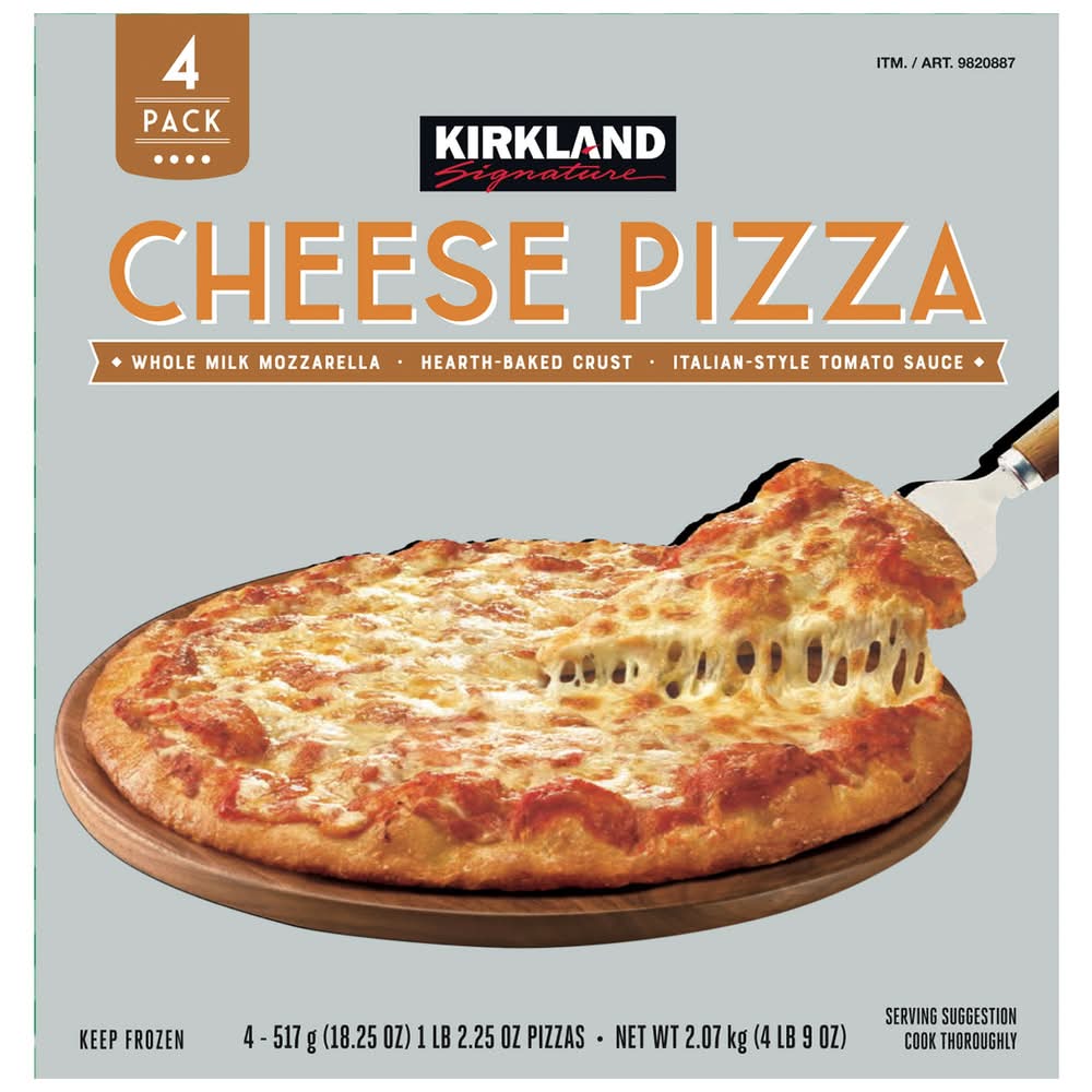 Kirkland Signature Italian Style Tomato Sauce Cheese Pizza (4 x 18.25 oz)