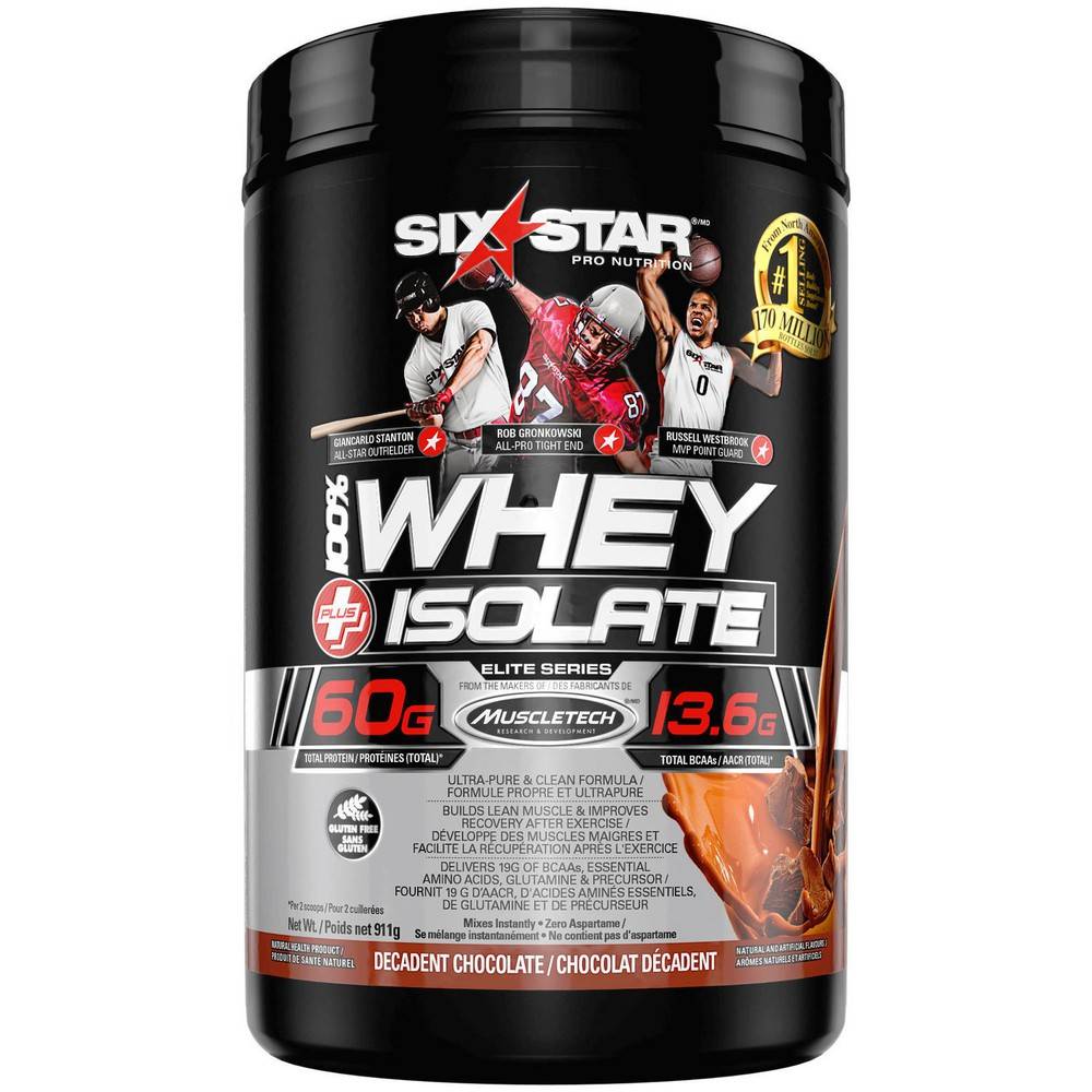 SixStar Elite Series Whey Isolate Powder Decadent Chocolate Delivery