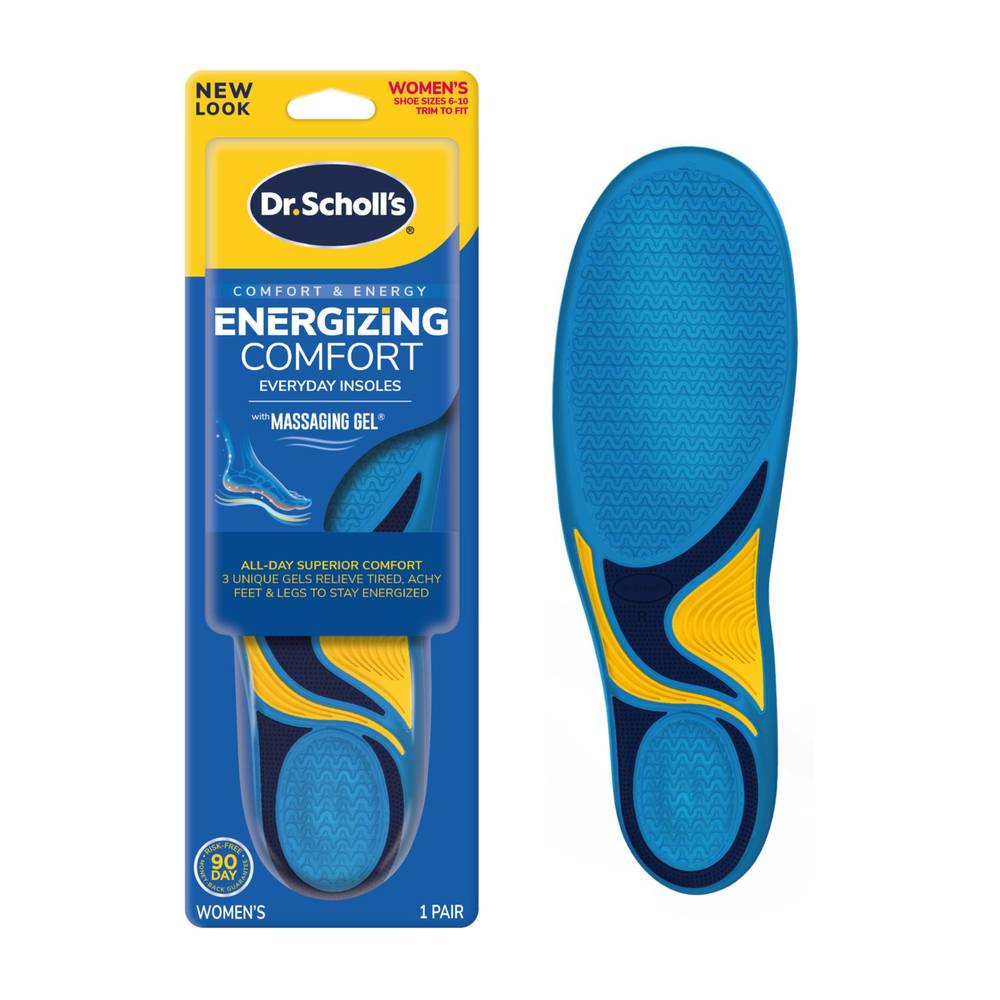 Dr. Scholl'S Women'S Comfort And Energy Massaging Gel Insoles, Size 6-10, 1 Pair