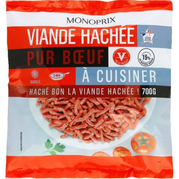 Monoprix Viande Hachée Pur Boeuf 15% Mg Le Sachet De 700 G