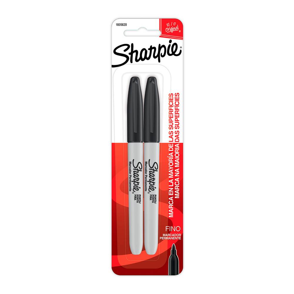 Sharpie marcador permanente negro (blister 2 piezas)