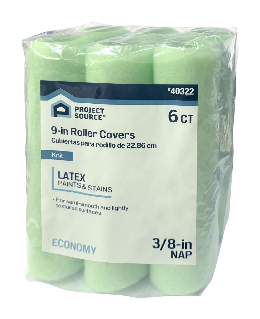 Project Source 6 -Pack 9-in x 3/8-in Nap Standard Knit Paint Roller Cover