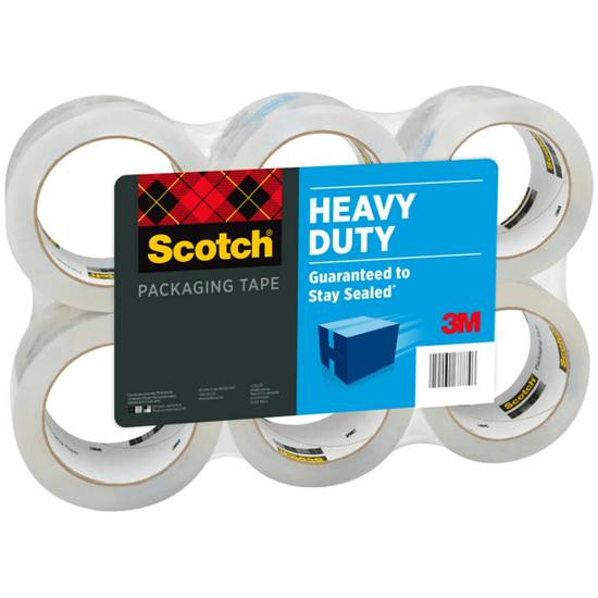 Scotch Heavy-Duty 0.125 X 43.7 Inch Clear Tape Rolls (6 ct)