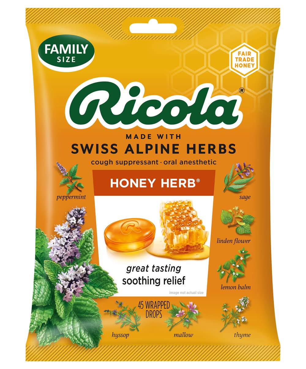 Ricola Swiss Alpine Honey Herb Cough Suppressant (7.2 oz, 45 ct)