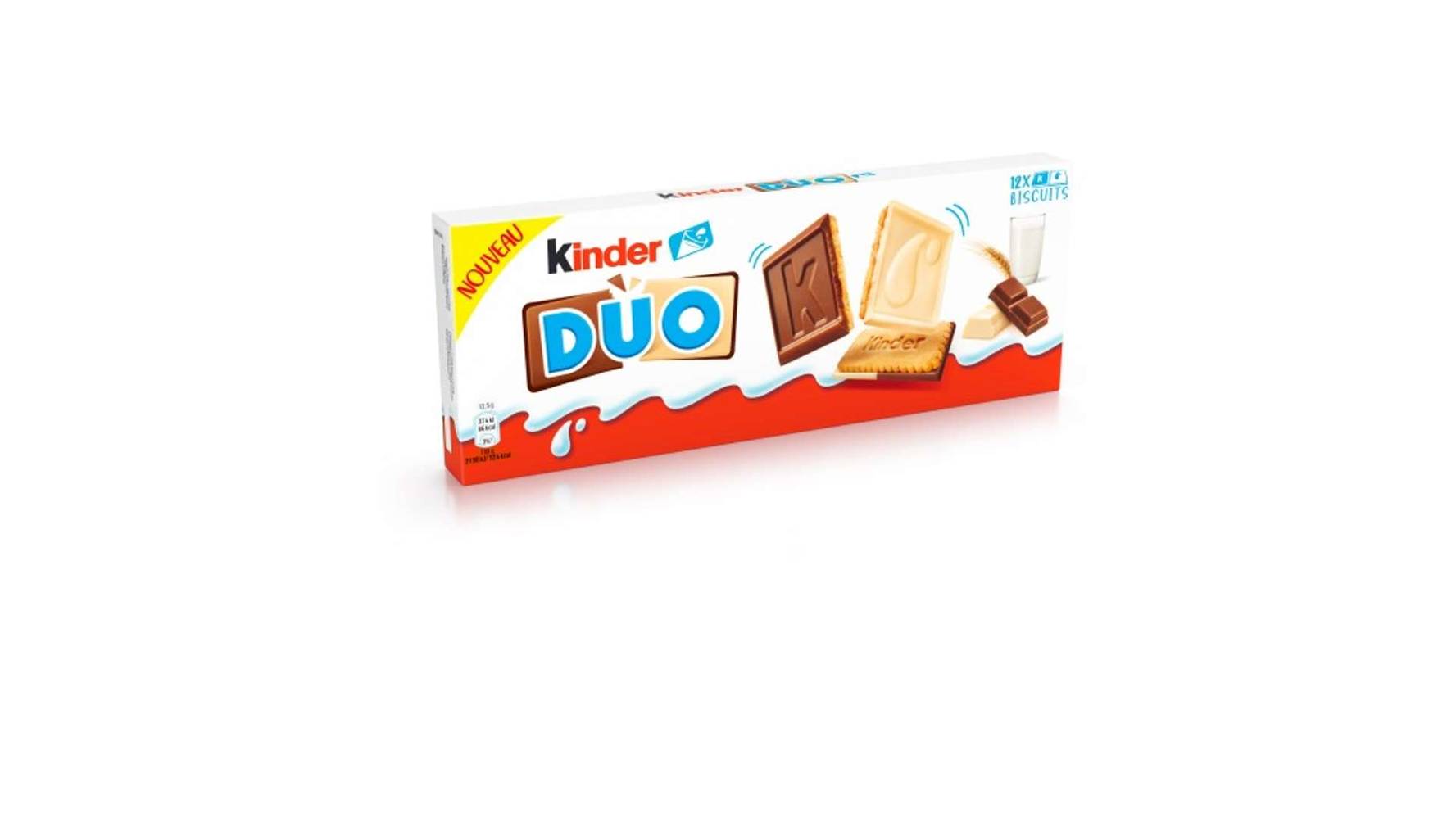 Kinder Biscuits nappé kinder duo chocolat lait kinder - x12 Le paquet de 150g