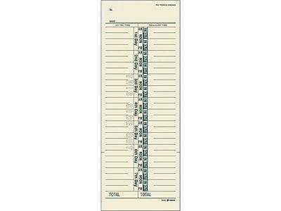 Adams Weekly Time Cards (200 ct) Abf 9656-200