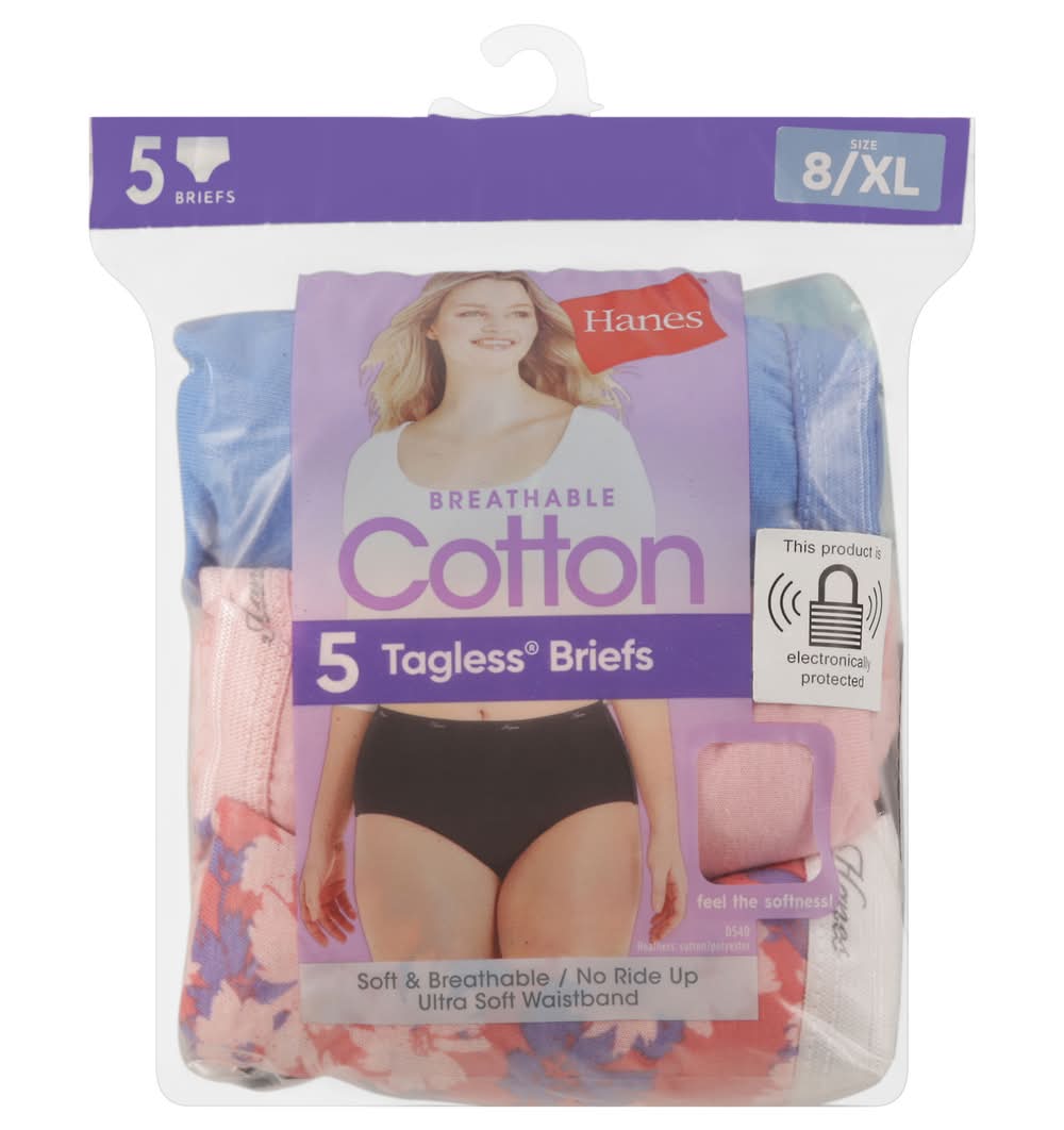 Hanes Women's Cotton Panty Briefs Comfortsoft Tagless Size 8
