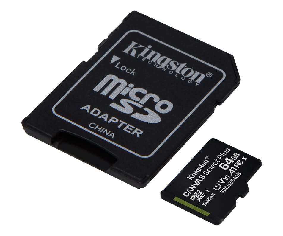 Kingston carte de micro sdxc 64gb avec adaptateur - kingston canvas select plus b micro sdhc card with adapter, 1 unit