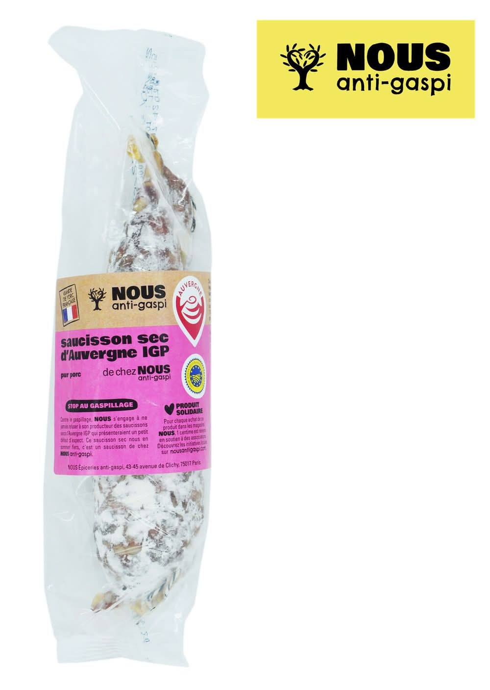 NOUS anti-gaspi - Saucisson sec d'auvergne igp (250g)