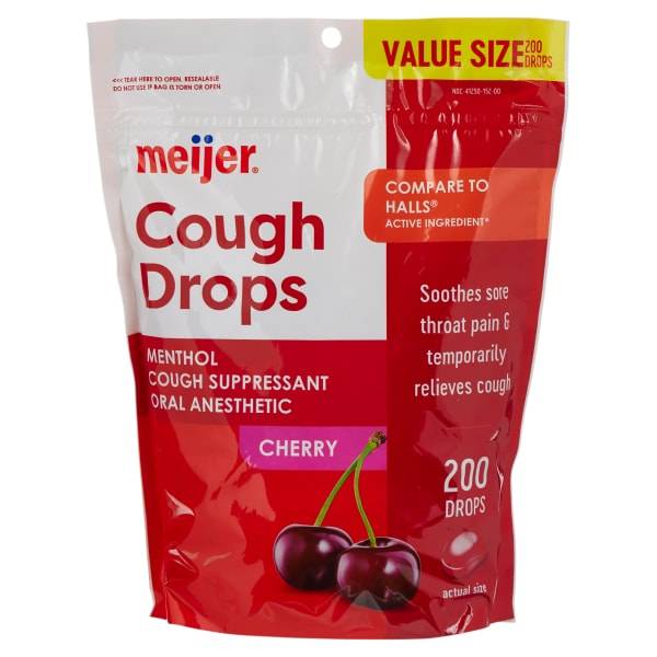 Meijer Value Size Cherry Cough Drops, 200 ct