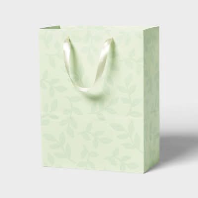 Spritz Leaf With Mirror Ink Gift Bag, Large, Green