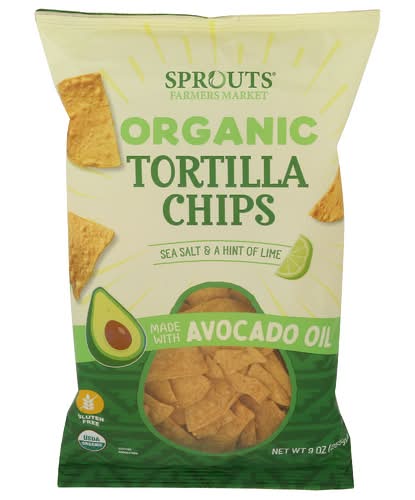 Sprouts Organic Sea Salt & A Hint Of Lime Tortilla Chips Made With Avocado Oil