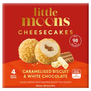 Little Moons Caramelised Biscuit & White Chocolate Cheesecakes 4 x 30g (120g)