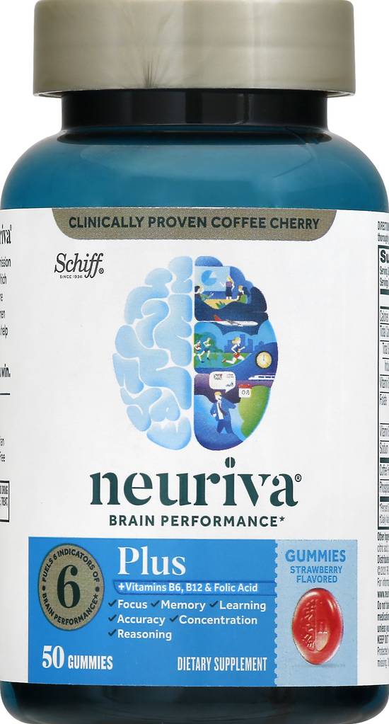 Neuriva Strawberry Flavored Brain Performance Supplement Gummies (50 ct )
