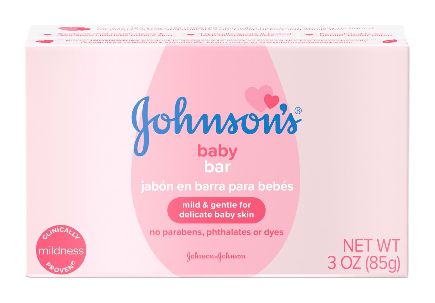 Johnson's Baby Bar Mild & Gentle For Delicate Baby Skin (3 oz)