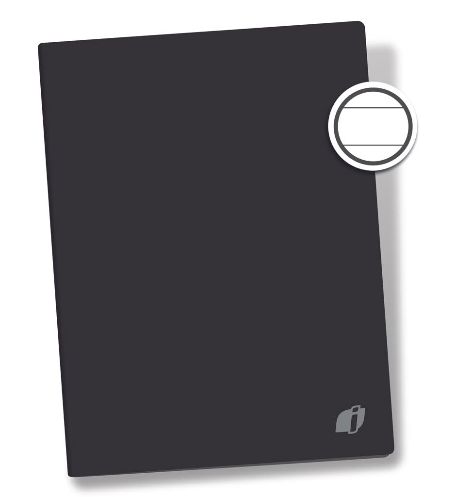 PorSi  - Caderno A5 Pautado Agrafado Capa Preta, 80 Folhas