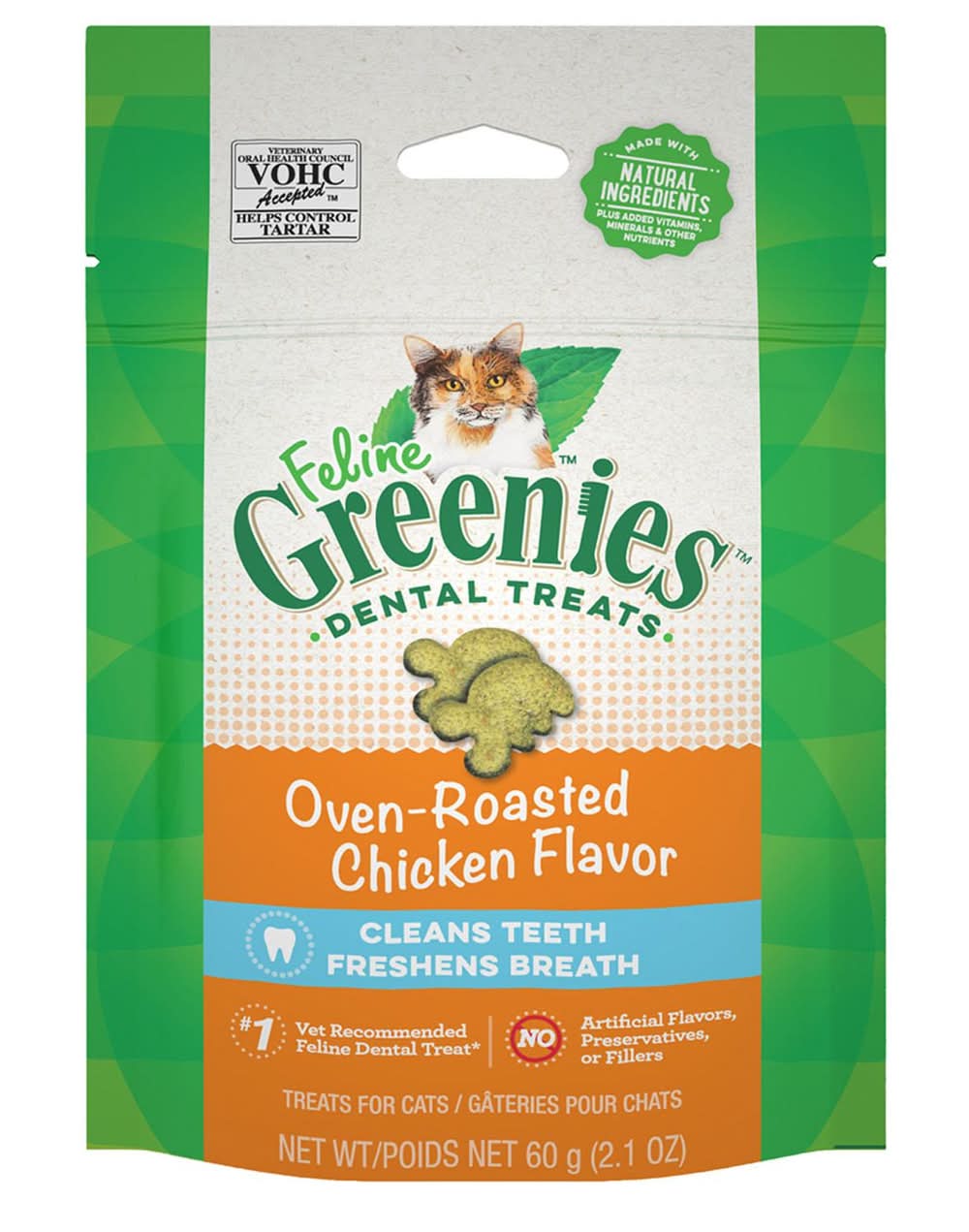 Greenies Oven-Roasted Chicken Flavour Dental Cat Treats, 2.1 oz