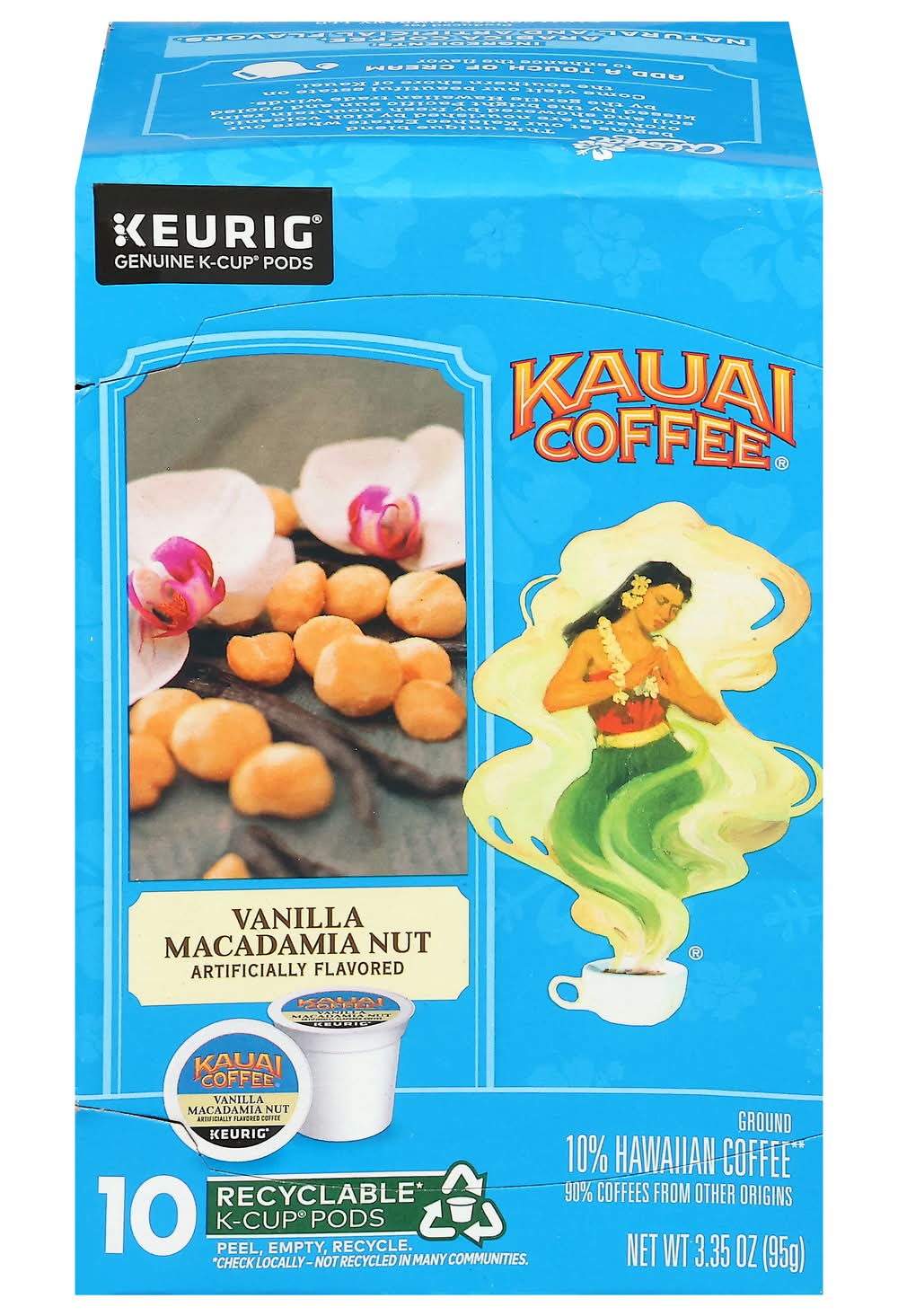 Kauai Coffee Single Serve K-Cup Coffee Pods, Vanilla Macadamia Nut (3.35 oz, 10 ct)