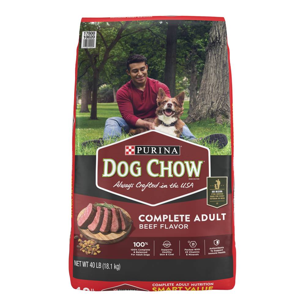 Dog Chow Purina Complete Adult Dry Dog Food, Beef (40 lbs)