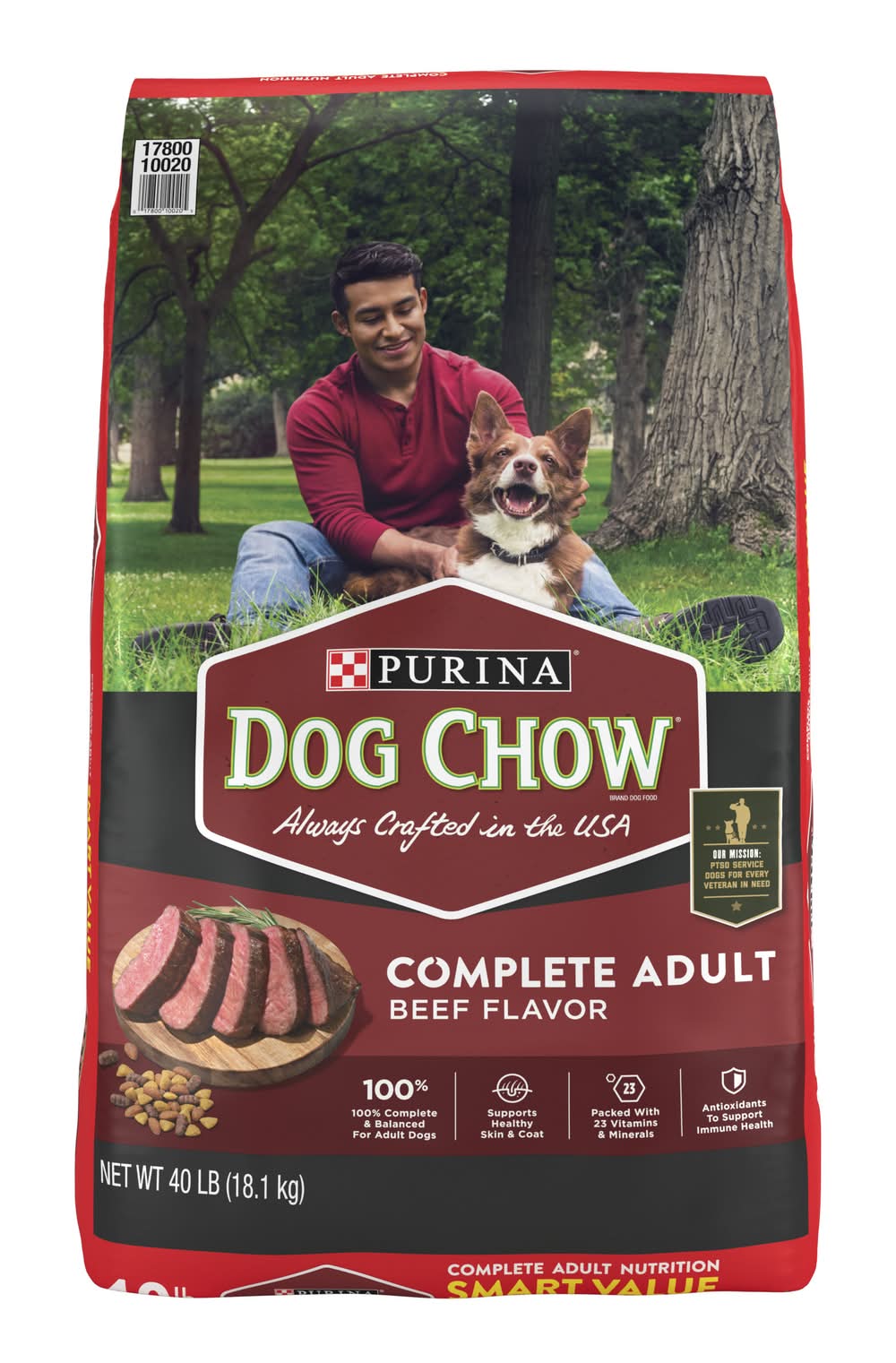 Purina Dog Chow Complete Dry Dog Food, Beef, Adult (40 lbs)