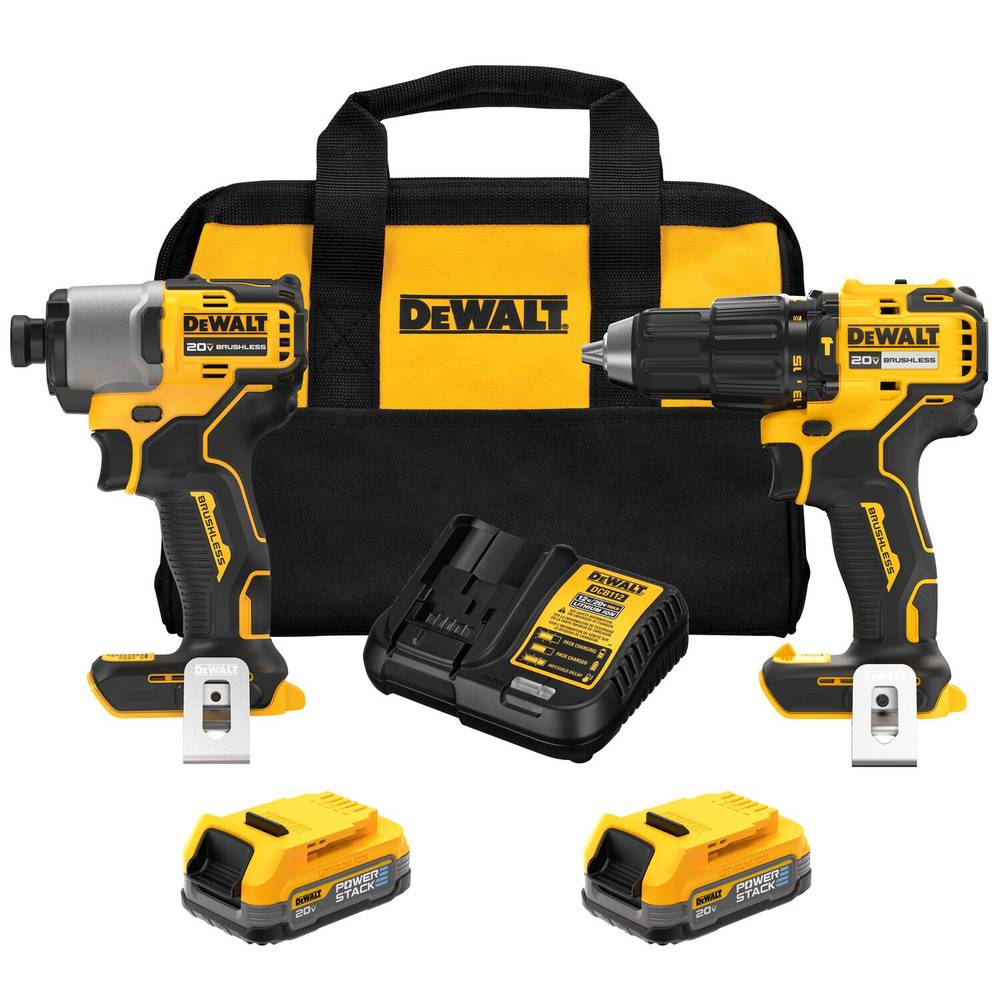 DEWALT 20V MAX 2-Tool Brushless Hammer Drill Power Tool Combo Kit with Soft Case (2-Batteries and Charger Included) | DCK228E2